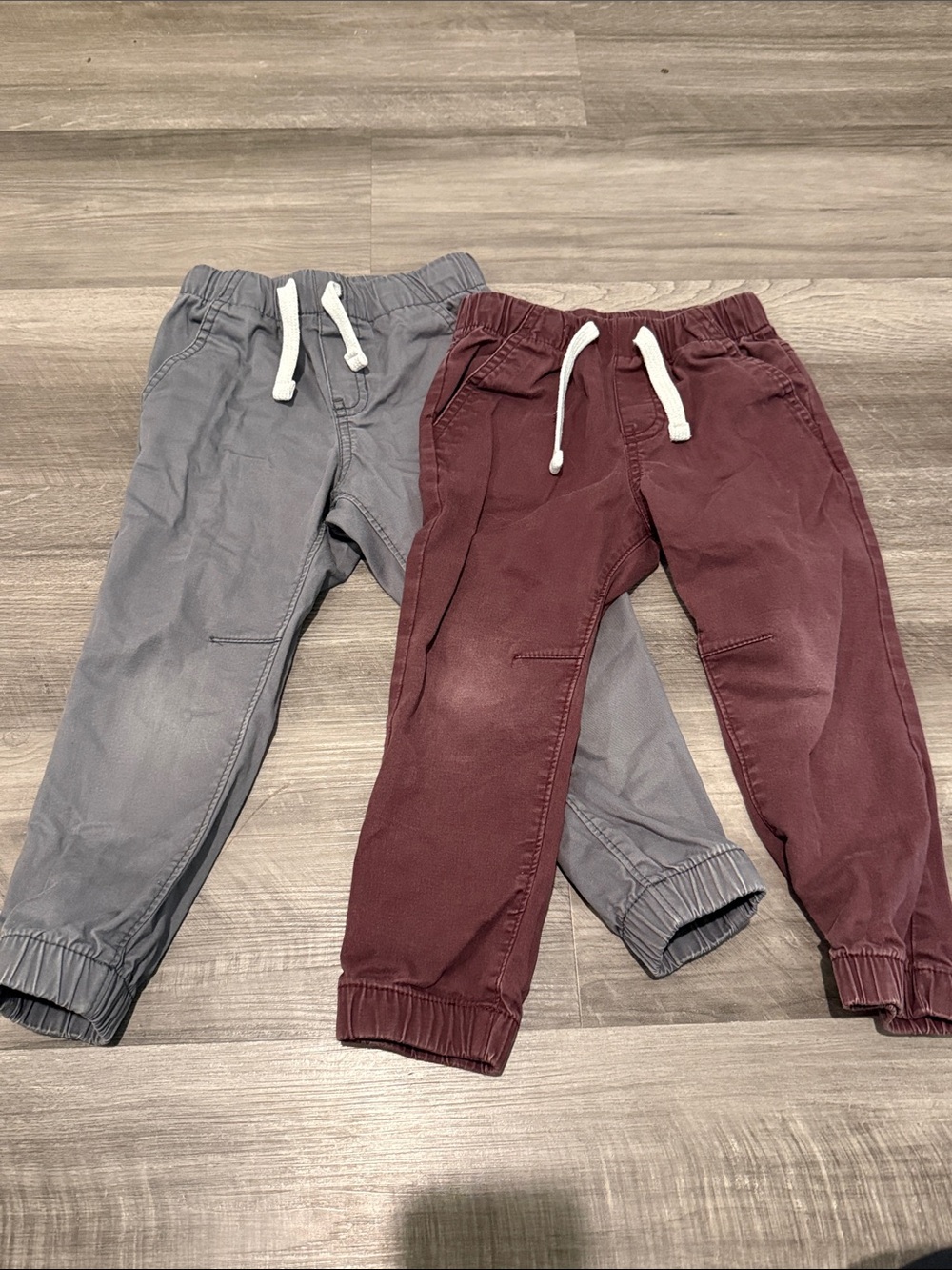 Cat & Jack Kids Jogger Pants in Gray and Burgundy
